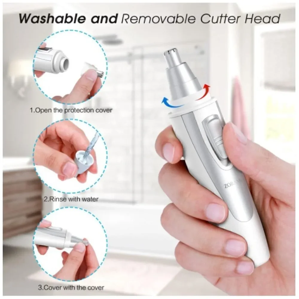 Ear and Nose Hair Trimmer Clipper - Professional Painless Eyebrow & Facial Hair